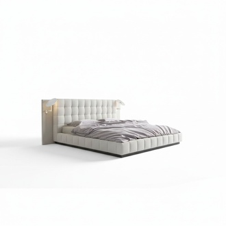 Modern Frame Luxury Sleeping Room Beds Hotel Design Leather Bed Double Marriage