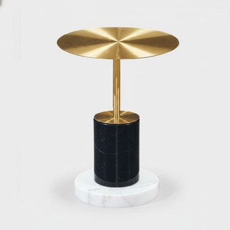 Modern gold marble side table living room tables round design