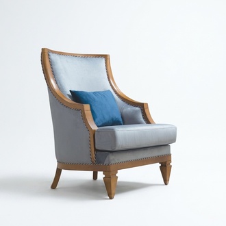 Modern grey armchair textile single-seater leather 1-seater living room new