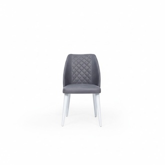 Modern Grey Chair Dining Room Chairs Upholstered Furniture Wooden Feet Single Seater