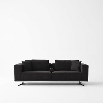 Modern gray fabric sofa for the living room.