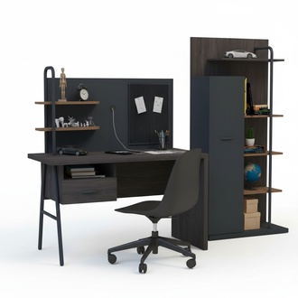Modern gray wooden desk in an elegant design.