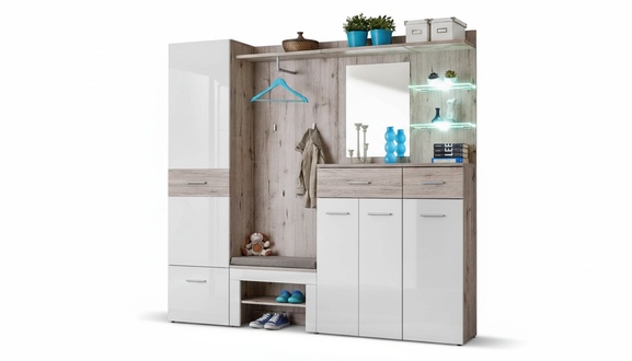 Modern Hallway Wardrobe Set Furniture Design Cupboard Shoe Rack Wood