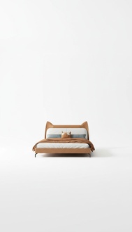 Modern Hotel Leather Fabric Double Bed 160x200cm Designer Bed Double