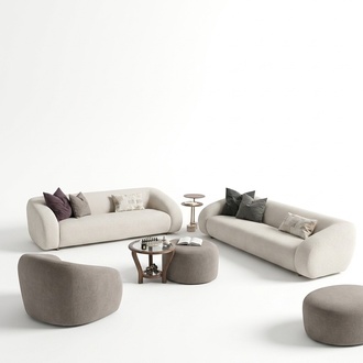 Modern living room set 3+3+1-seater sofa suite with ottoman.