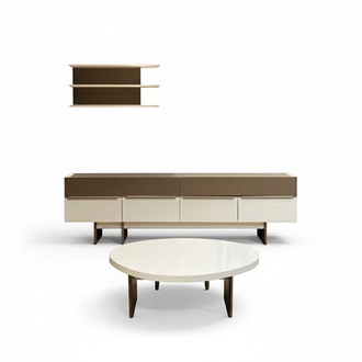 Modern living room set sideboard designer wall shelf coffee table 3-piece
