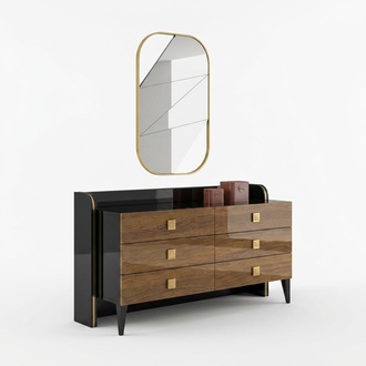 Modern luxury bedroom chest of drawers with mirror design cupboard furniture