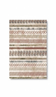Modern Oriental Carpet Short Pile Ethnic Terracotta Multicolored Rugs