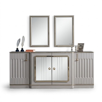 Modern sideboard with 2x mirrors Designer luxury living room furniture