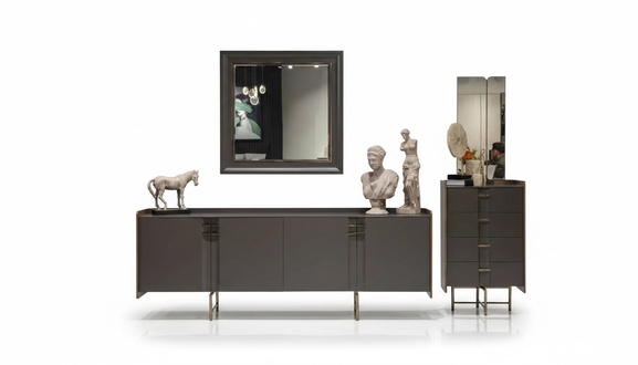 Modern Sideboard Sideboard with Mirror Base Cabinet Luxury Furniture New