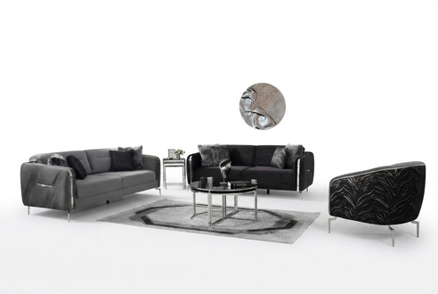 Modern sofa set 3 pieces living room luxury sofa set 3+3+1 seater furniture