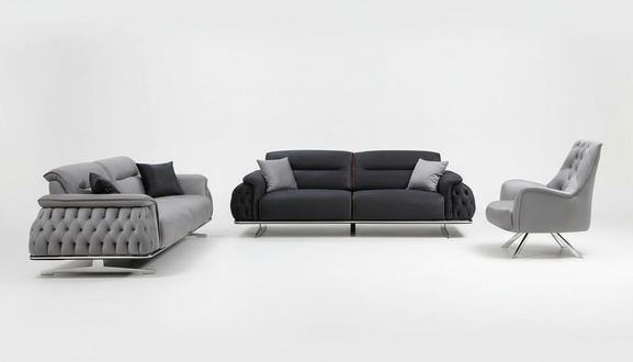Modern sofa set 3-piece living room luxury sofa set 3+3+1 seat furniture