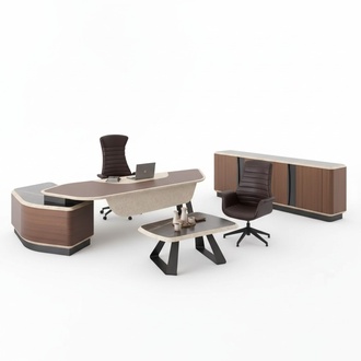 Modern study set luxury furniture corner desk sideboard solid wood