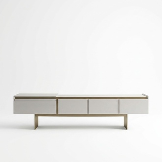 Modern wooden TV stand in beige for the living room.