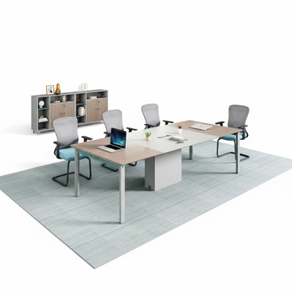 Modern table conference table with bookcase combination meeting tables 2 pcs.