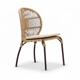 Modern terrace balcony luxury chairs beige stylish quality rattan chair