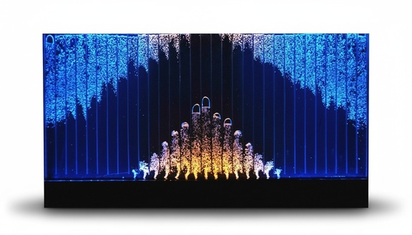 Modern partition wall water walls LED water wall illuminated wall columns 240x150cm