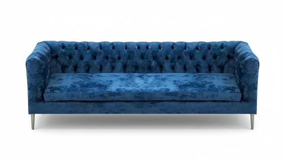 Modern upholstered furniture sofa three-seater couch Chesterfield textile fabric