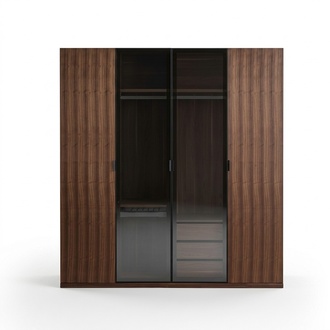 Modern wardrobe bedroom design wooden wardrobe luxury cupboard glass doors