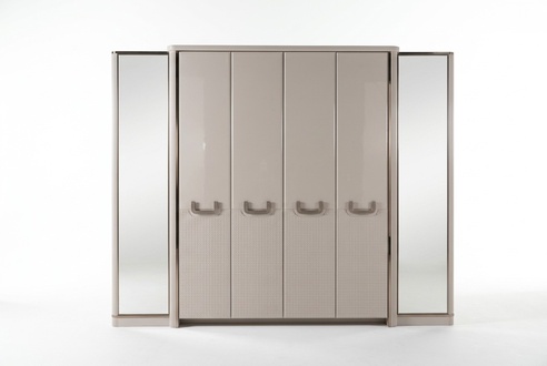 Modern wooden wardrobe in beige