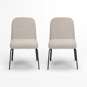 Modern White Chair Set Luxury Dining Room Chairs Designer Furniture 2pcs