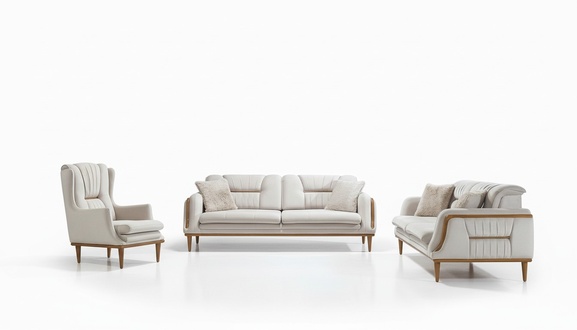 Modern white luxury sofa set 3+3+1 seater designer sofa armchair