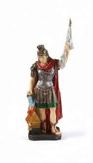 Decor figure designed as an antique rome guardian with an white flag 110x40cm