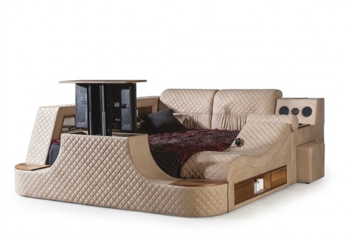 Multifunctional bed bedroom furniture luxury bed TV lift double bed new
