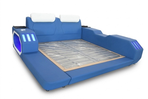 Multifunction Beds Led Luxury Design Blue Bed Hotel Double 180x200