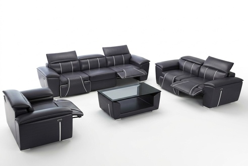 Multifunctional Couch Relax Sofa Leather Upholstered Couches Three-Seater Design New