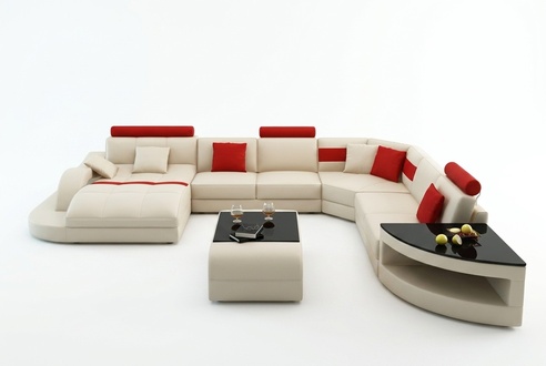 Multifunction XXL Big Leather Sofa Corner Sofa with USB Living Upholstery