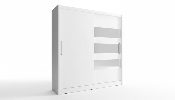 Modern style designer massive wardrobe made of MDF with 2-sliding doors 200cm