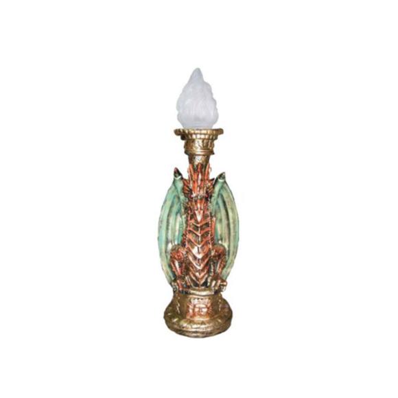 Decorative light sculpture designed as a dragon lamp with a colorful golden decorations 60cm N16