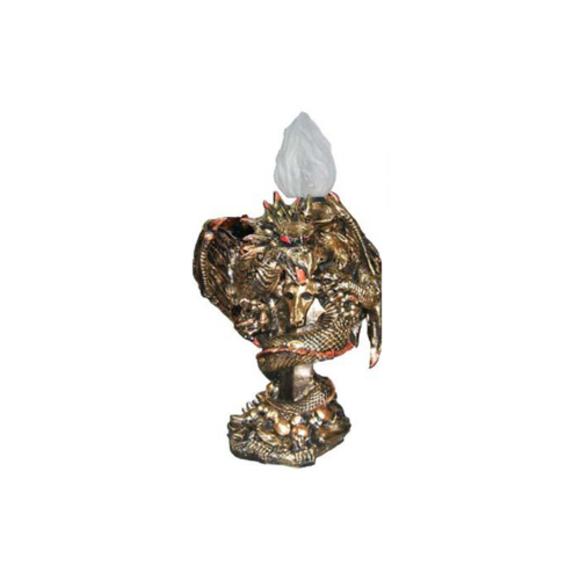 Decorative light sculpture designed as a dragon lamp with a colorful golden decorations 43cm N17