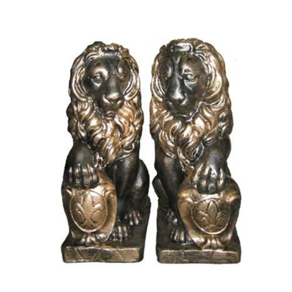 Decorative sculpture designed as a gloss golden lion guardian 60cm N21