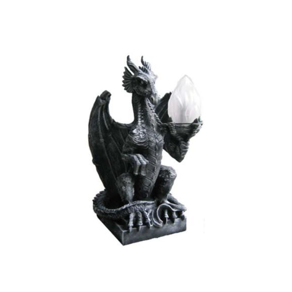 Decorative light sculpture designed as a dragon lamp with a colorful golden decorations 50cm