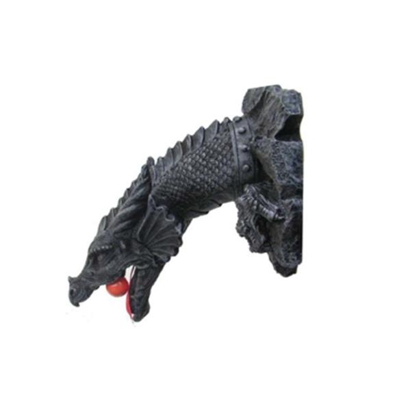 Decorative wall sculpture designed as a dark grey colored dragon head 44cm N65