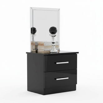 Modern style made of real wooden bedroom gloss bedside table with 2-sliding drawers