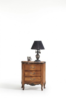 Bedside Table with 3 Drawer Wooden Cabinet Design Italian Furniture New