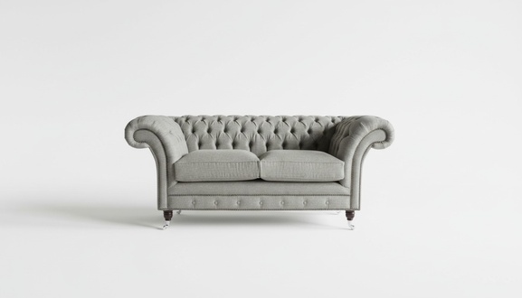 Noble 2 seater couch upholstery sofa textile fabric gray couches Chesterfield set