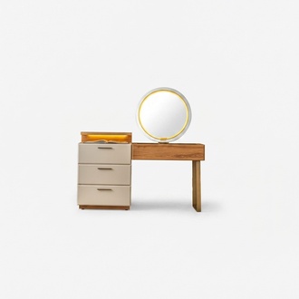 Noble bedroom set Robust brown dressing table Designer mirror