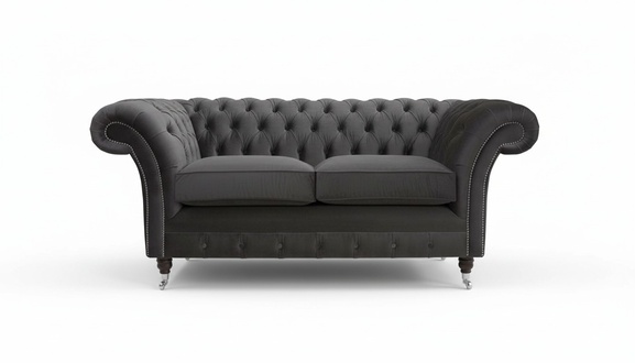 Elegant design velvet Chesterfield couch textile fabric sofa designer 2 seater furniture