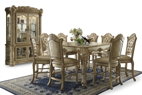 Classy Display Cabinet Antique Style Baroque Rococo Cabinet Showcase Living Room Glass Gold