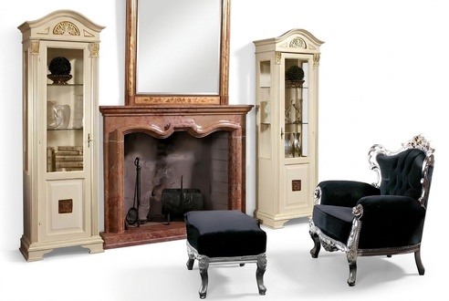 Classy Display Case Antique Style Cabinet Showcase Living Room Glass New 2pcs Real wood