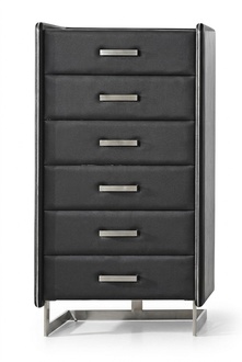 Precious Luxury Upholstered Sideboard Cabinet Chest of Drawers White Leather Metal New
