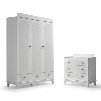 Children\'s room modern furniture white wardrobe chest of drawers youth room wood new