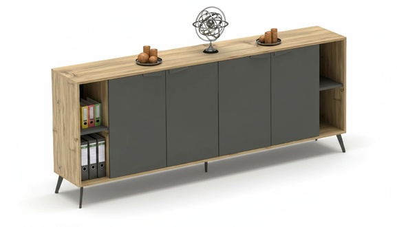 Office cabinet dresser file cabinet sideboard study beige gray