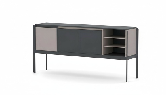 Office cabinet sideboard cupboard study shelves anthracite modern