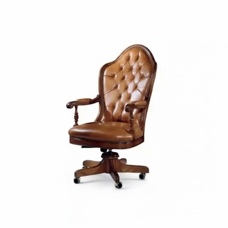 Office Chair Wood Executive Chair Chesterfield Italy Furniture Brown Swivel New