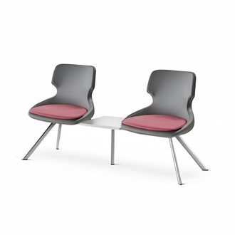 Office chairs 2-seater Black Office Bordeaux Modern Stainless Steel Leather Wood
